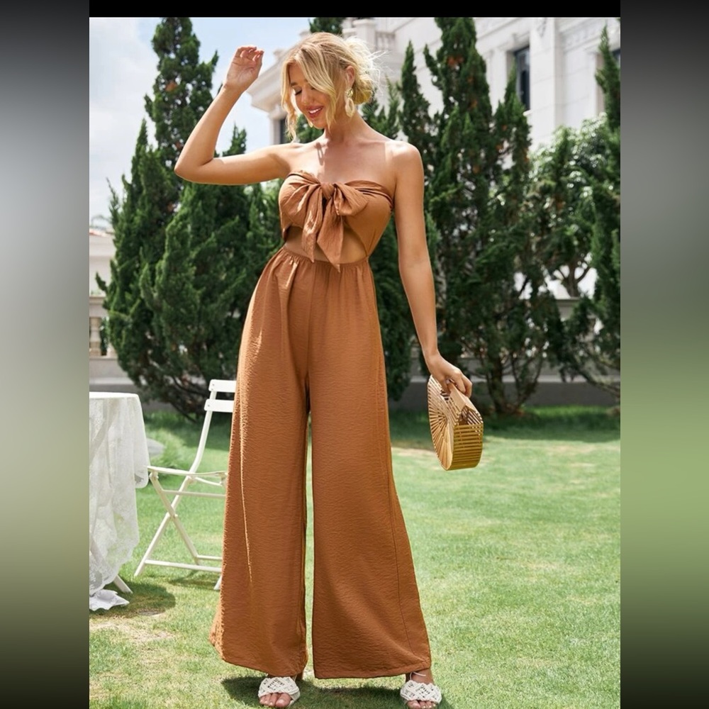 Women’s Cutout Tie Front Jumpsuit